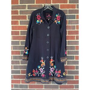 Excellent condition Johnny was jw  Los Angeles  EMBROIDERED floral coat